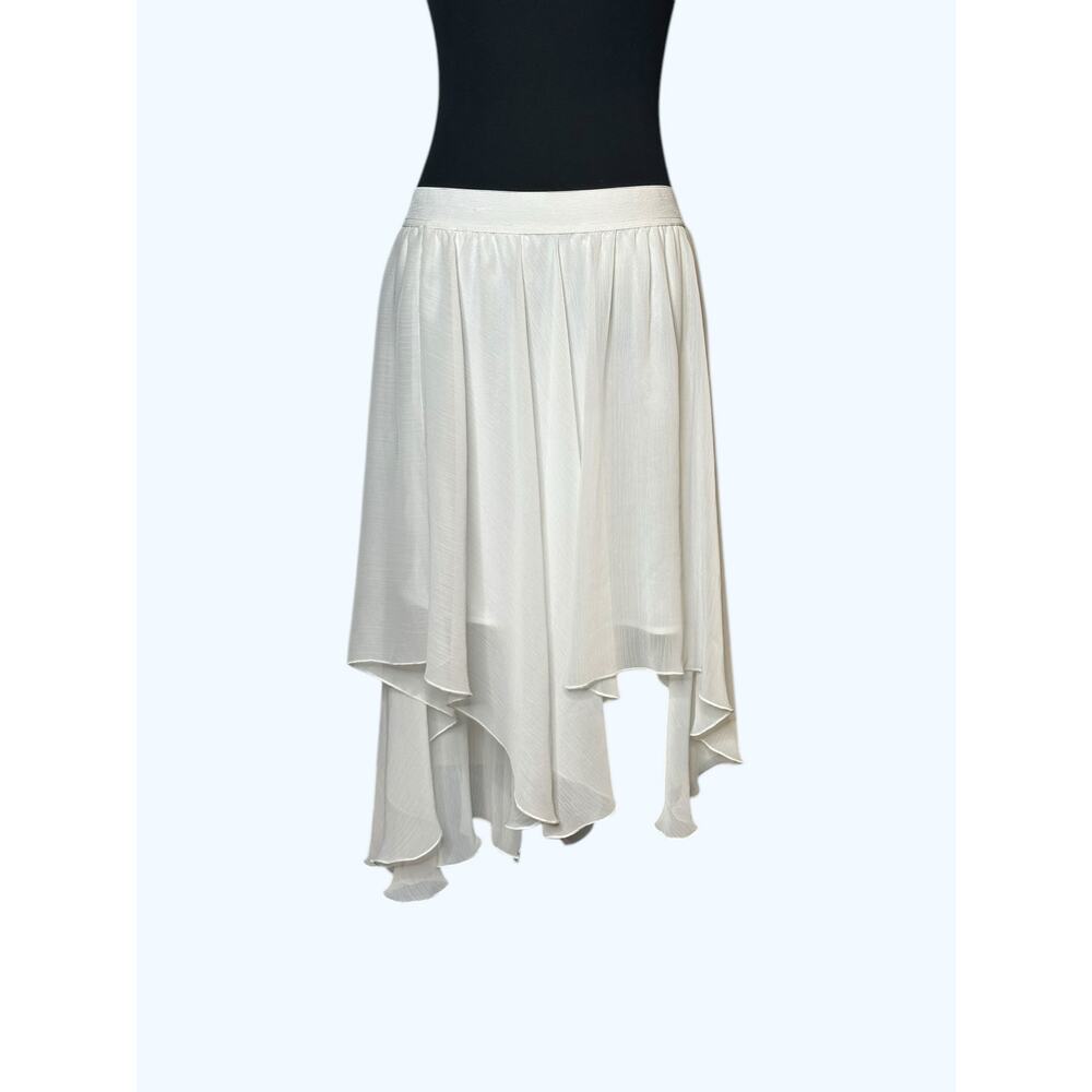 Cecico white asymmetrical lined pull on skirt size Medium